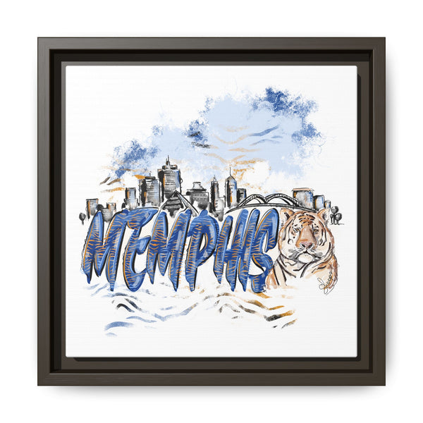 Framed Matte Canvas Art - Memphis Tigers Skyline