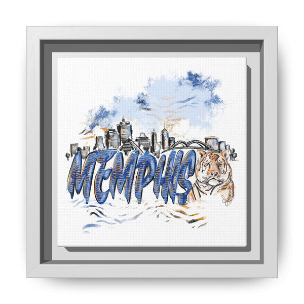 Framed Matte Canvas Art - Memphis Tigers Skyline