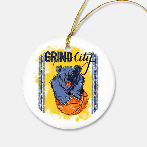 Grind City Ornament - Ceramic (Round)