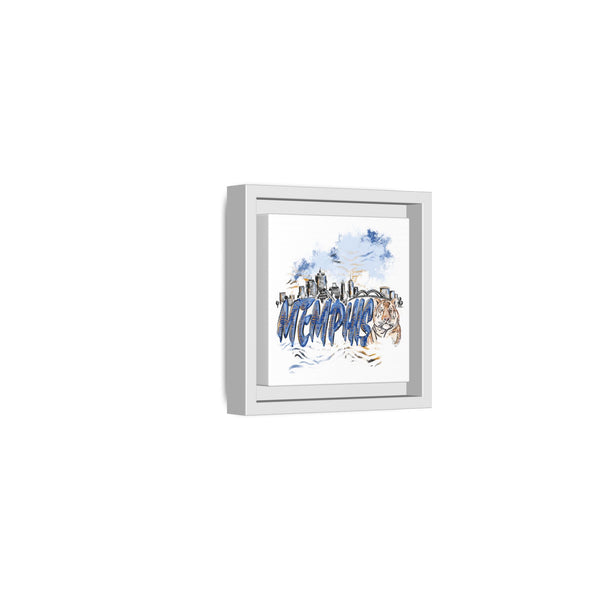 Framed Matte Canvas Art - Memphis Tigers Skyline
