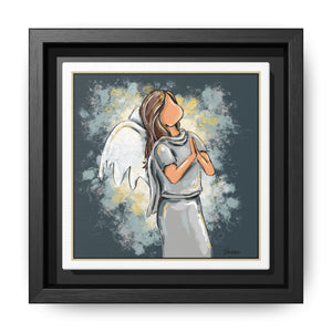 Dear God - Angel Framed Matte Canvas Wall Art