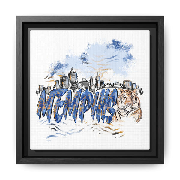 Framed Matte Canvas Art - Memphis Tigers Skyline