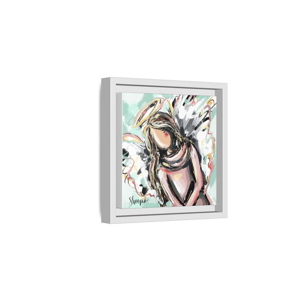 Framed Angel Art Print - Inspirational Multi-color Canvas for Home Decor