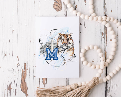 Memphis Football Folded Card A2 (QTY 10)