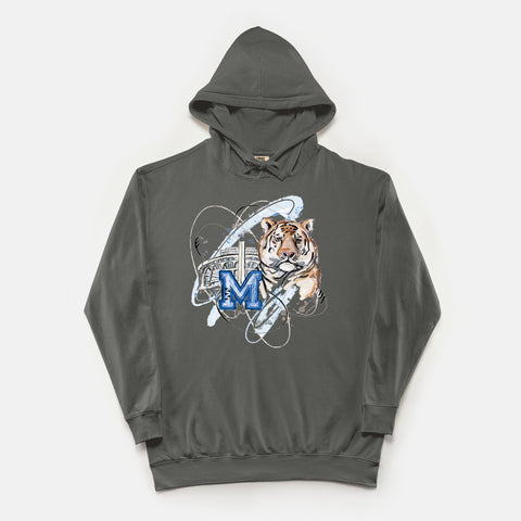 Memphis Football - Comfort Color Lightweight Hooded Sweatshirt 1467