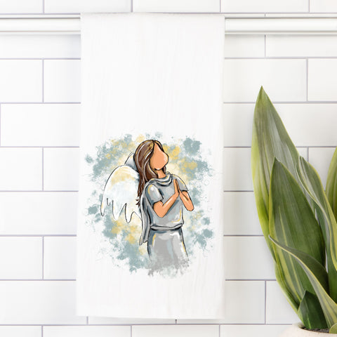 Tea Towel (Flour Sack) - Praying Angel