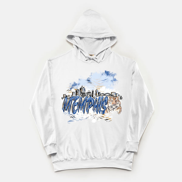 Memphis Tigers - Comfort Color Lightweight Hooded Sweatshirt 1467