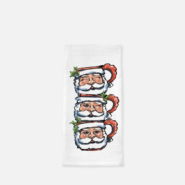Stacked Santa Flour Sack Towel