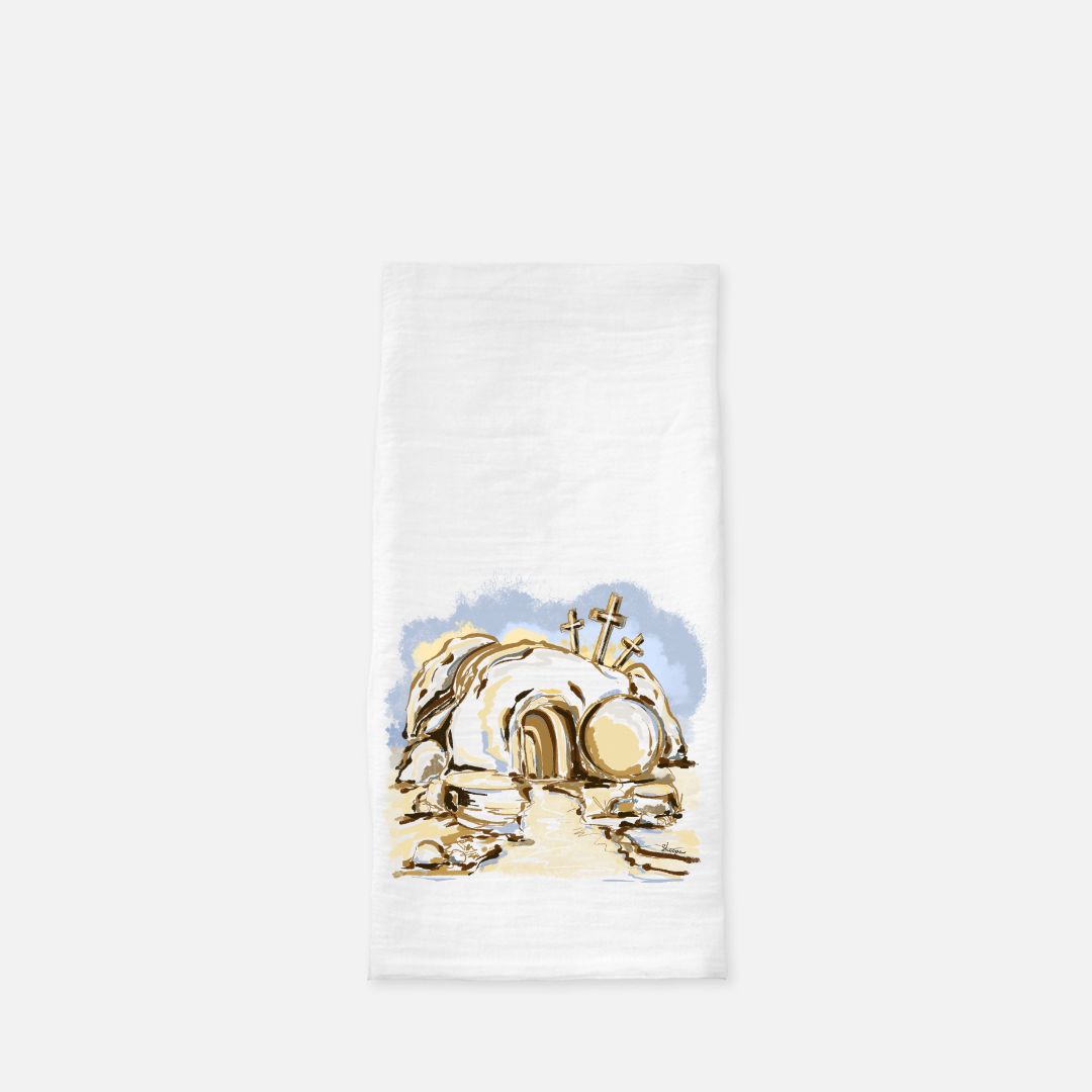 Easter Tea Towel (Flour Sack) Empty Tomb
