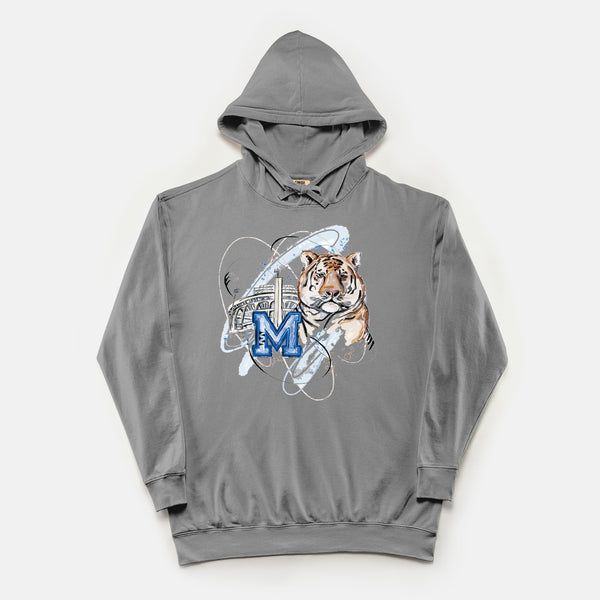 Memphis Football - Comfort Color Lightweight Hooded Sweatshirt 1467