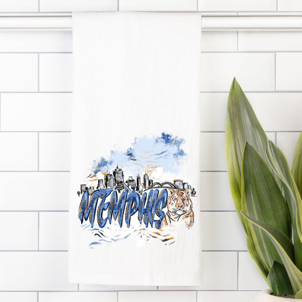 Memphis Tigers Tea Towel (Flour Sack)