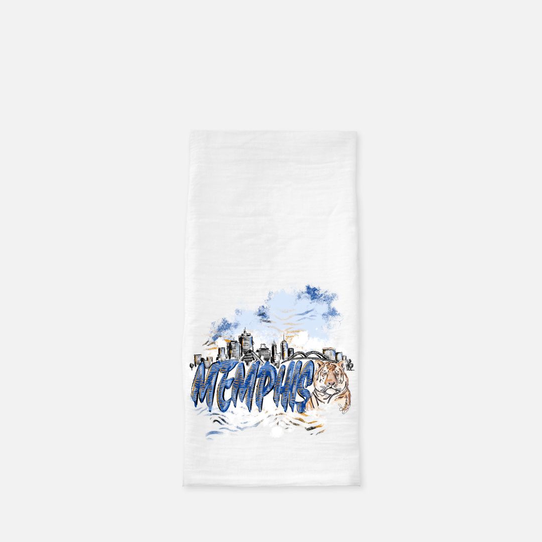Memphis Tigers Tea Towel (Flour Sack)